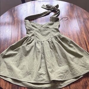 Princess Polly Green Halter Sundress Sleeveless Casual